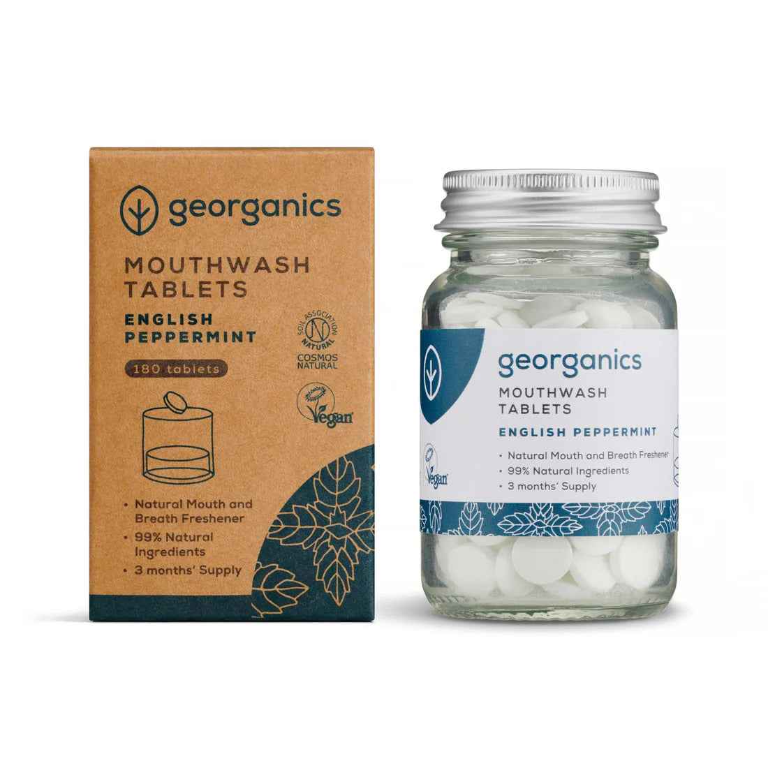 Georganics Collutorio tavolette English Peppermint 180cp